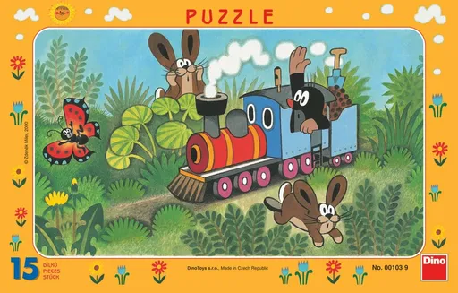 Puzzle Krtek a lokomotiva 15 dílků deskové