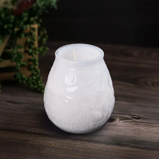 Gilde Svíčka v bílém skleněném svícnu