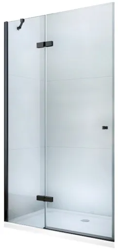 MEXEN ROMA křídlové dveře 120x190 cm 6mm, černé, transparent se stěnovým profilem 854-120-000-70-00