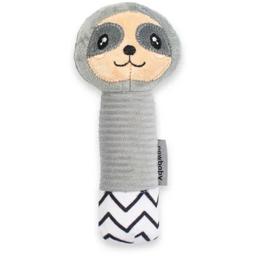 NEW BABY SLOTH Plyšová hračka s kousátkem, šedá, velikost