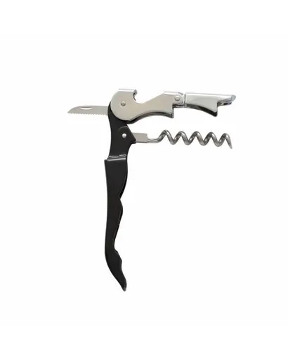 Orava WO-8 pákový otvírák na víno a pivo, dvoustupňový, praktický nožík, černá