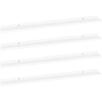 Shumee Nástěnné 4 ks bílé 100×9×3 cm , 326663 (326663)