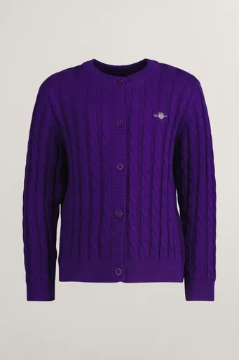 KARDIGAN GANT SHIELD COTTON CABLE CARDIGAN PANSY PURPLE