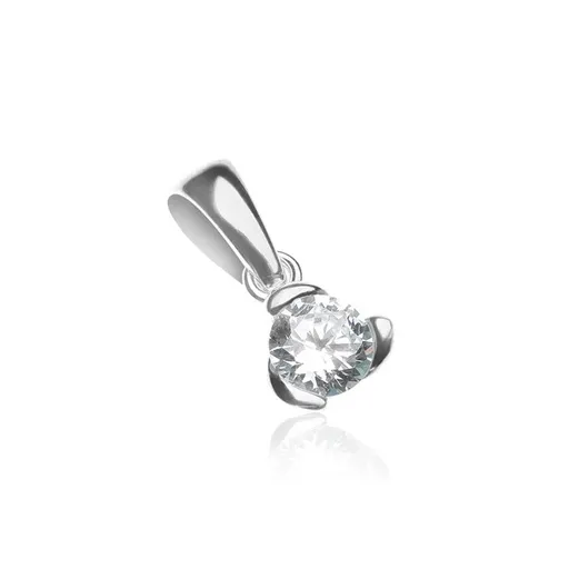 Stříbrný přívěsek 925 - zirkon v kalichu se třemi lístky