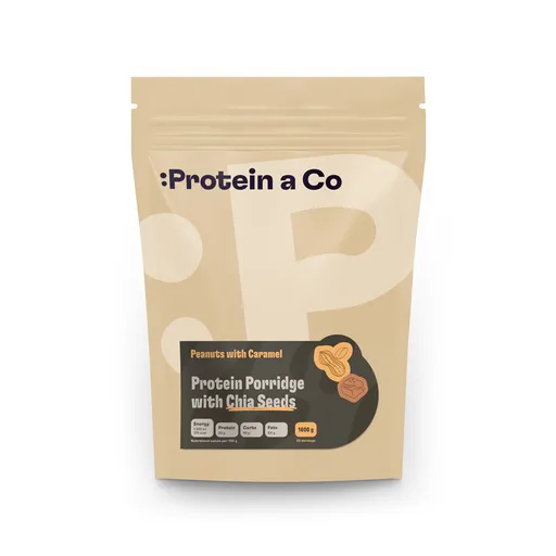 Protein a Co Proteinové kaše s chia 1600 g Arašídy s karamelem