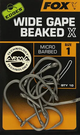 Fox Háčky Edges Wide Gape Beaked X Hooks 10ks - vel.1,Fox Háčky Edges Wide Gape Beaked X Hooks 10ks - vel.1