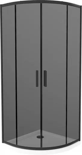 MEXEN/S Rio sprchový kout čtvrtkruh 80x80, grafit, černá + bílá vanička se sifonem 863-080-080-70-40-4110B