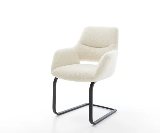 Jídelní židle Yago-Flex s područkami plyšový manšestr béžová