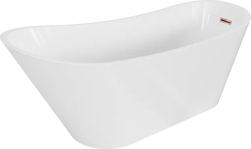 MEXEN/S Alta volně stojící vana 170 x 75, bílá, sifon a přepad růžové zlato 52141707500-60