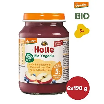 HOLLE BIO Jablko a borůvka 6× 190 g (7640104954842)
