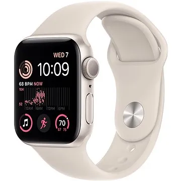 Apple Watch SE (2022) 40mm Hvězdně bílý hliník s hvězdně bílým sportovním řemínkem (MNJP3CS/A)