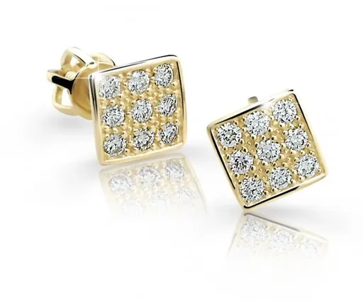 Cutie Jewellery Nádherné náušnice ze žlutého zlata se zirkony Z6420-2096-30-10-X-1