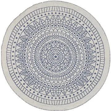 Kulatý oboustranný modro-bílý koberec ? 140 cm YALAK, 142315 (beliani_142315)