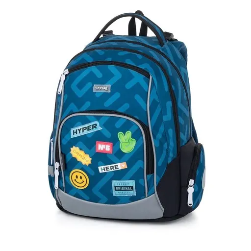 Oxybag STICKERS Školní batoh, modrá, velikost