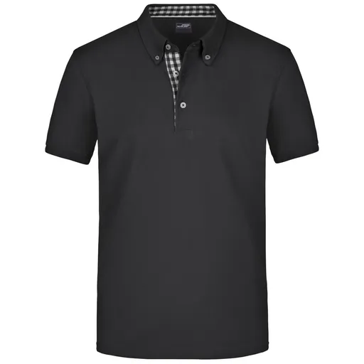 James & Nicholson (Daiber) Elegantní pánská polokošile JN964 - Černá / černá / bílá | XL