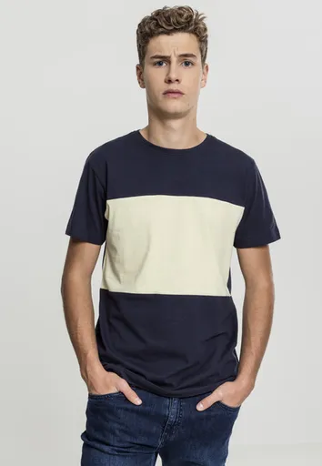 Urban Classics Contrast Panel Tee nvy/powderyellow - XL