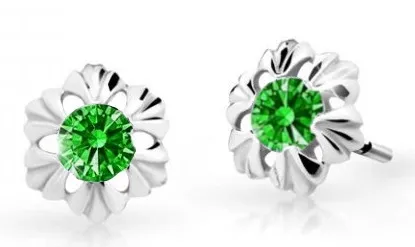 Cutie Jewellery Dětské náušnice z bílého zlata C2213-30-X-2 zelená