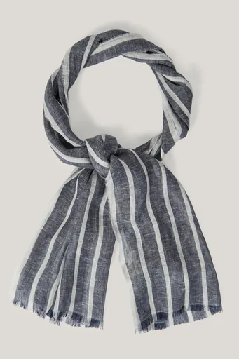 ŠÁTEK GANT STRIPED LINEN LIGHTWEIGHT SCARF DUSTY NAVY