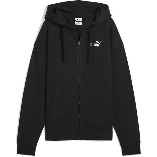 Puma ESSENTIALS SMALL NO.1 LOGO COMFORT FZ HOODIE Dámská mikina, černá, velikost