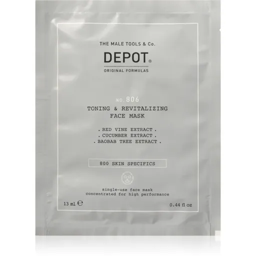 DEPOT 800 SKIN SPECIFICS NO. 806 TONING & REVITALIZING FACE MASK revitalizační pleťová maska pro muže 12x13 ml