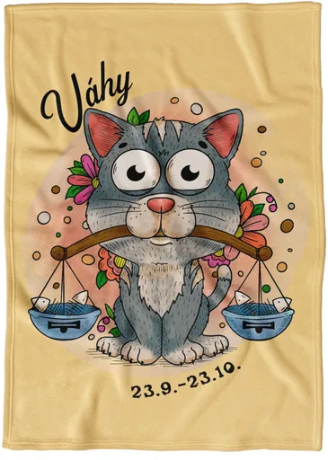 Deka Kočičí znamení – váhy (Podšití beránkem: NE)