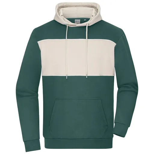 James & Nicholson (Daiber) Mikina s kontrastním pruhem 8051 - Kouřově zelená / pískovcová | L
