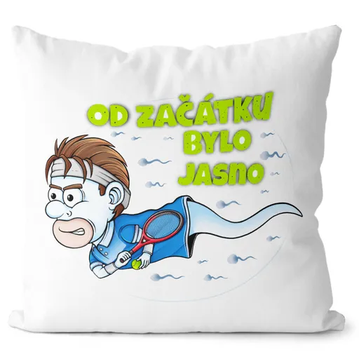 Polštář Tenisová spermie (Velikost: 55 x 55 cm)