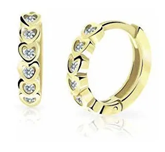 Cutie Jewellery Dětské kruhové náušnice ze žlutého zlata C3339-80-X-1 bílá