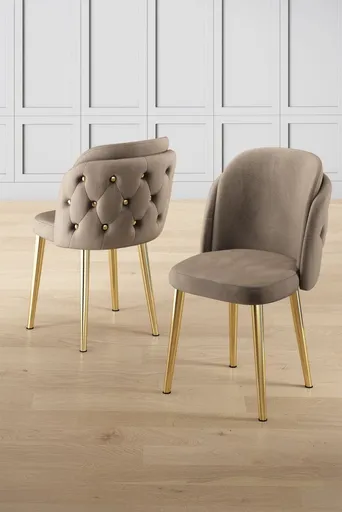 Sada židlí (4 kusy) Axle - Cappuccino, Gold