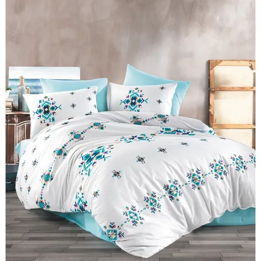 BedTex Bavlněné povlečení Hippi tyrkysová, 220 x 200 cm, 2 ks 70 x 90 cm, 220 x 200 cm, 2 ks 70 x 90 cm