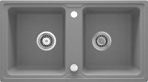 DEANTE Zorba šedá metalic Granitový dřez, 2 bowl ZQZ_S203