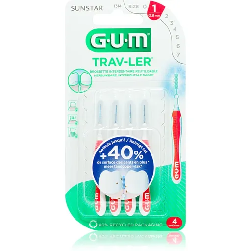 G.U.M Trav-Ler Interdental mezizubní kartáčky 0,8 mm 4 ks