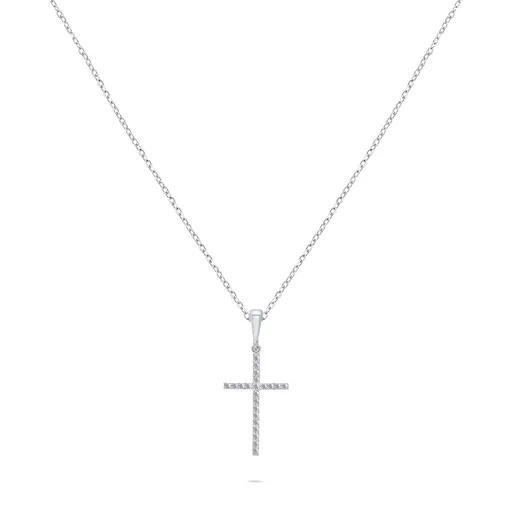 Brilio Silver Nadčasový stříbrný náhrdelník Křížek NCL50W