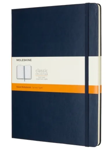 Zápisník MOLESKINE tvrdý linkovaný modrý XL