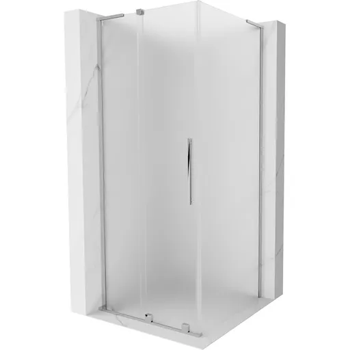 MEXEN/S Velar L sprchový kout, posuvné dveře 100 x 100, dekor, chrom 871-100-100-33-01