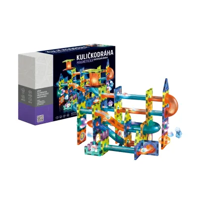 Kuličkodráha magnetická se světlem 110 ks