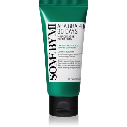 Some By Mi AHA∙BHA∙PHA 30 Days Miracle Acne Clear Foam hloubkově čisticí pěna pro problematickou pleť, akné 50 ml