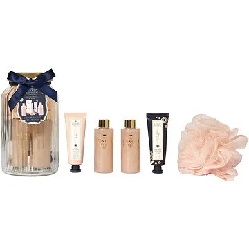 GRACE COLE Dárková sada koupelové a tělové kosmetiky ve skleněné dóze - Růže