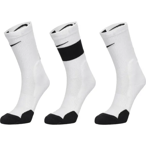 Nike Y NK ELITE CREW 3PR Dětské ponožky, bílá, velikost
