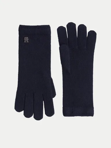 Tommy Hilfiger dámské tmavě modré rukavice AW0AW16656 S-M