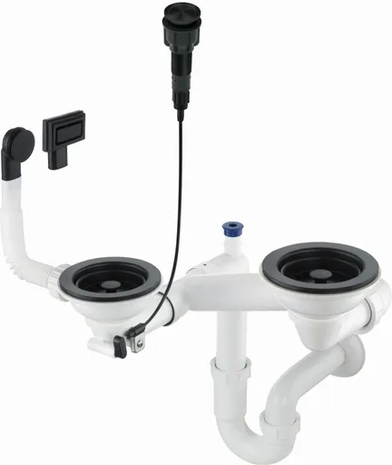 DEANTE Space-Saver odpadní sada nero Granite dřez, 1,5- a 2-miska Space-Saver ZXY_N983