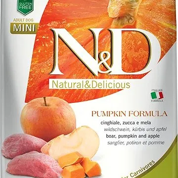 N&D PUMPKIN grain free dog adult mini boar & apple 2,5 kg (8010276033291)