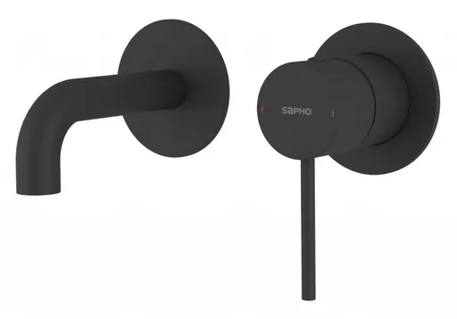SAPHO ULTRAMIX podomítková dvouprvková umyvadlová baterie, hubice 10cm, černá mat UT110B