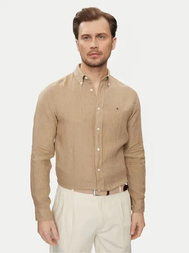 Tommy Hilfiger pánská béžová košile MW0MW34602 XL