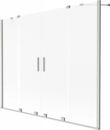 MEXEN/S Velar Duo dvoukřídlá posuvná vanová zástěna 180 x 150, dekor, nikl kartáčovaný 896-180-000-32-97