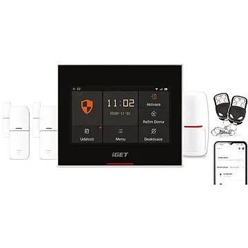 iGET HOME Alarm X5 - inteligentní zabezpečovací systém Wi-Fi s dotykovým LCD, aplikace iGET HOME, se (X5)