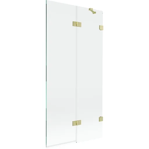 MEXEN/S Lunar vanová zástěna 2-křídlová pravá 90 x 150, transparent, zlatá kartáčovaná 897-090-100-55-00-P