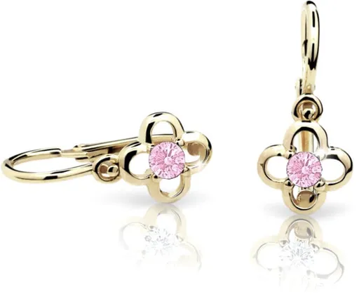 Cutie Jewellery Zlaté dětské náušnice C1944-10-X-1 růžová