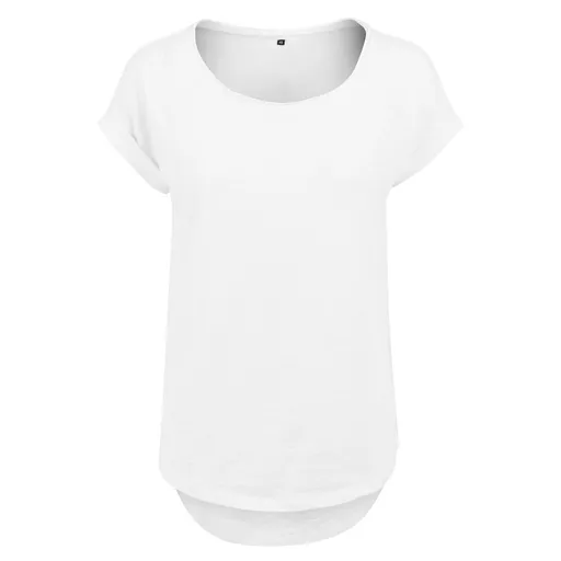 Build Your Brand Dámské tričko s prodlouženým zadním dílem - Bílá | XL