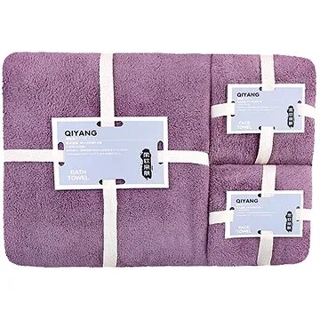 GOLDBABY dětské osušky sada tmavá fialová 2 ks 35×75, 1 ks 70×140 cm (0722777604723)